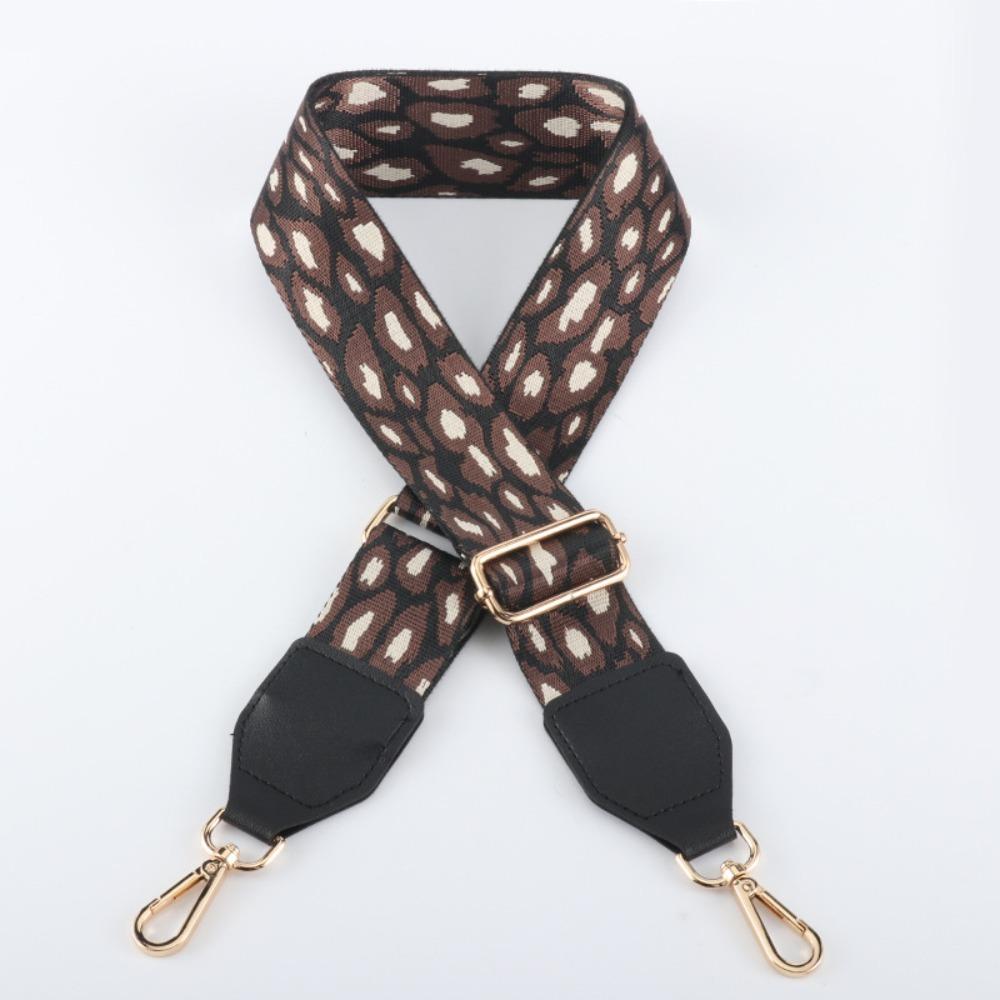 Fashion Polyester Shoulder Sling Bag Belt Leopard Print Adjustable Replacement Strap 5cm Wide Shoulder Belt Bag
