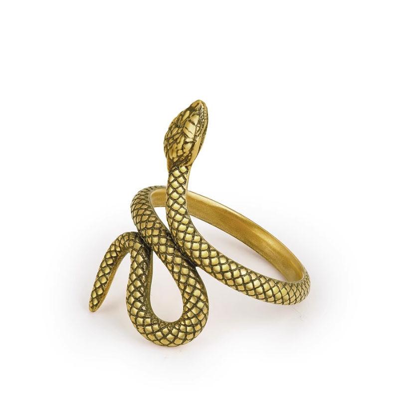 Elegant Vintage Copper Snake Ring For Women Adjustable Retro Fashion Accessory