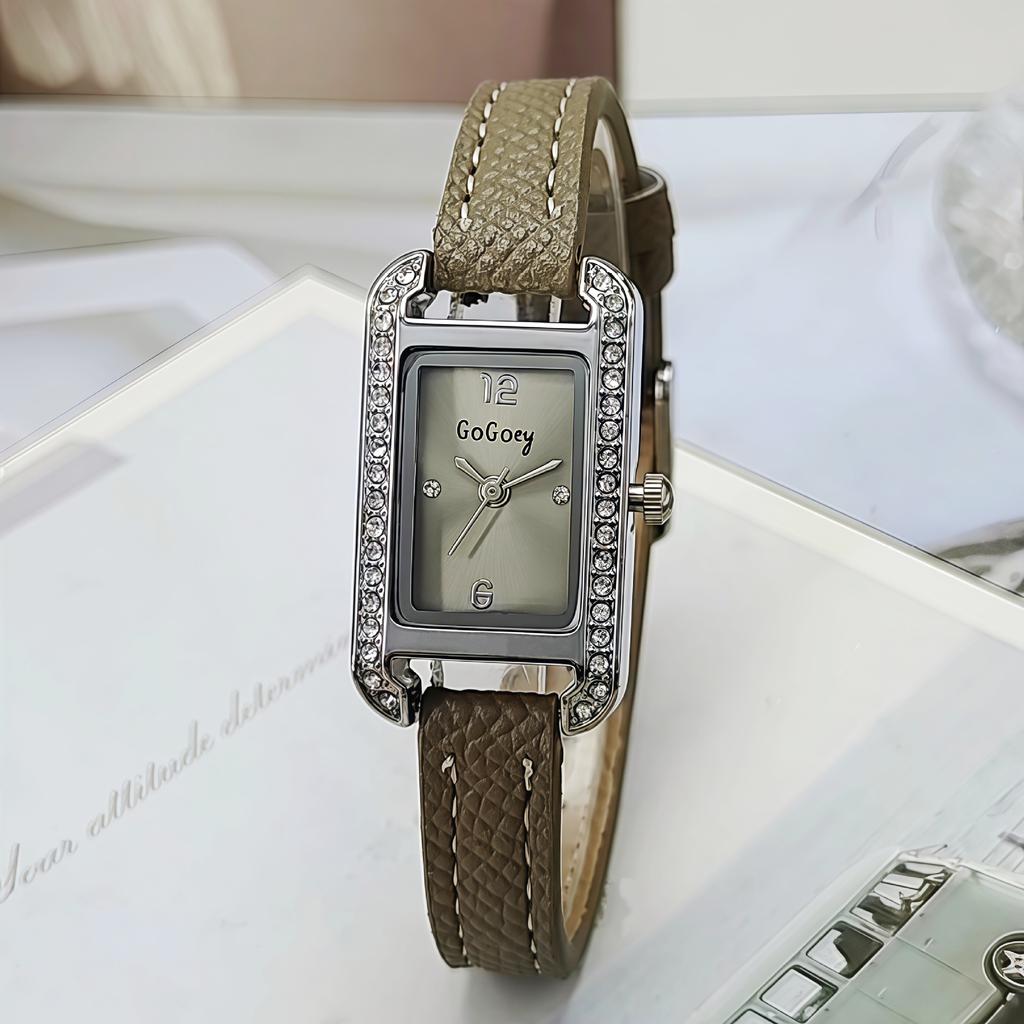 Women Watches Fashion Rectangle Dial Quartz Watch Luxury Leather Strap Wristwatch Ladies Clock Dropshipping Relogio