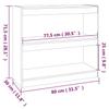 Bookshelf Room Divider Grey 80 X 30 X 71.5 Cm Solid Pine Wood