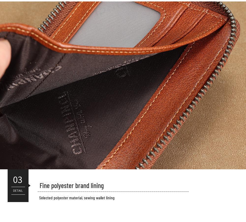 Men's Leather Wallet with Buckle and Zipper - Multifunctional, Coin Pocket Included