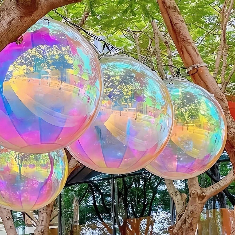 Regenbogen Holographisch Transparente Ballons 10/12/22/32/50 Zoll Aufblasbarer Ballon Event Geburtstag