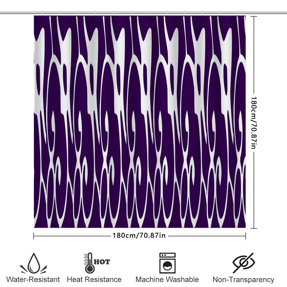 Purple White Shower Curtain Waterproof Printed Decorative Bathtub Liner Polyester Fabric Home Bathroom Accessories
