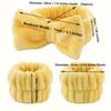 3Pcs Wash Face Headband Wristband Set Women Reusable Spa Wristband Soft Microfiber Towel Hair Bands Girls Sports Wrist Sweatband