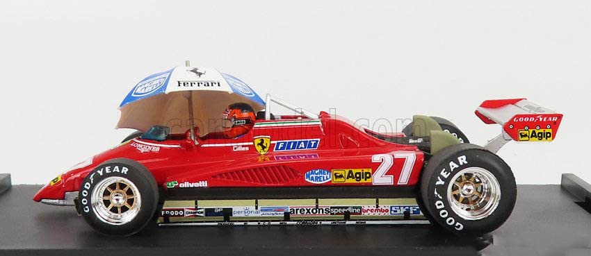 BRUMM Ferrari F1 126C2 Gilles Villeneuve Umbrella 1982 Brazilian GP BRUMM FERRARI GILLES VILLENEUVE 1/43 Figure/with [item]