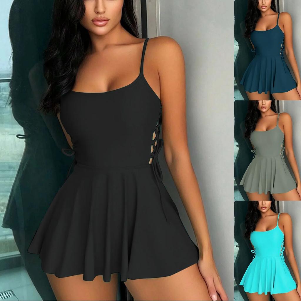 Dámské Plavky Sexy Třásně Podprsenka Ramínko Síťovina Dvou dílné Plavky Bikini Oblek Slunečnice Šortky Francouzské Sexy Padnoucí Ramínko Šaty