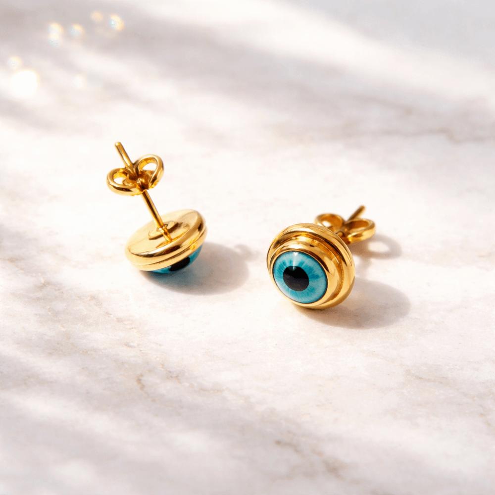 Wasserdichte Augen Halskette Titan Dämonenauge Ohrringe Blaue Augen Choker Kette Glücksschmuck