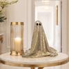 Dekoracja Duch na Halloween, Błyszcząca Figurka Ducha Zewnętrzna z Materiału z cekinami, Świecący Upiorny Duch na Imprezy Halloweenowe, Trawnik Zewnętrzny, Dekoracja Werandy