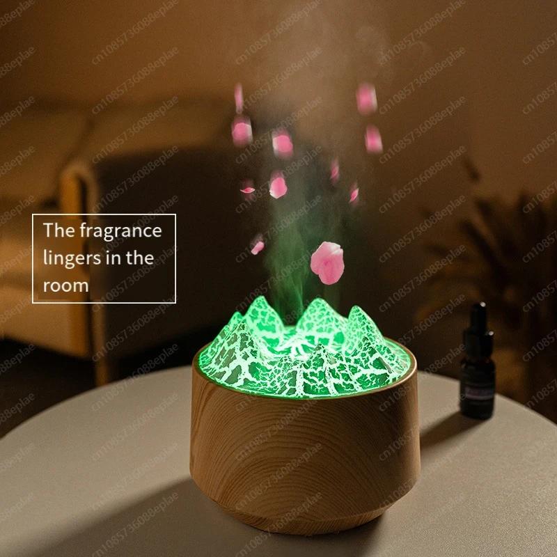 New Creative Volcano Lava Aromatherapy Machine, Household Colorful Flame Aromatherapy Machine USB Humidifier Essential Oil