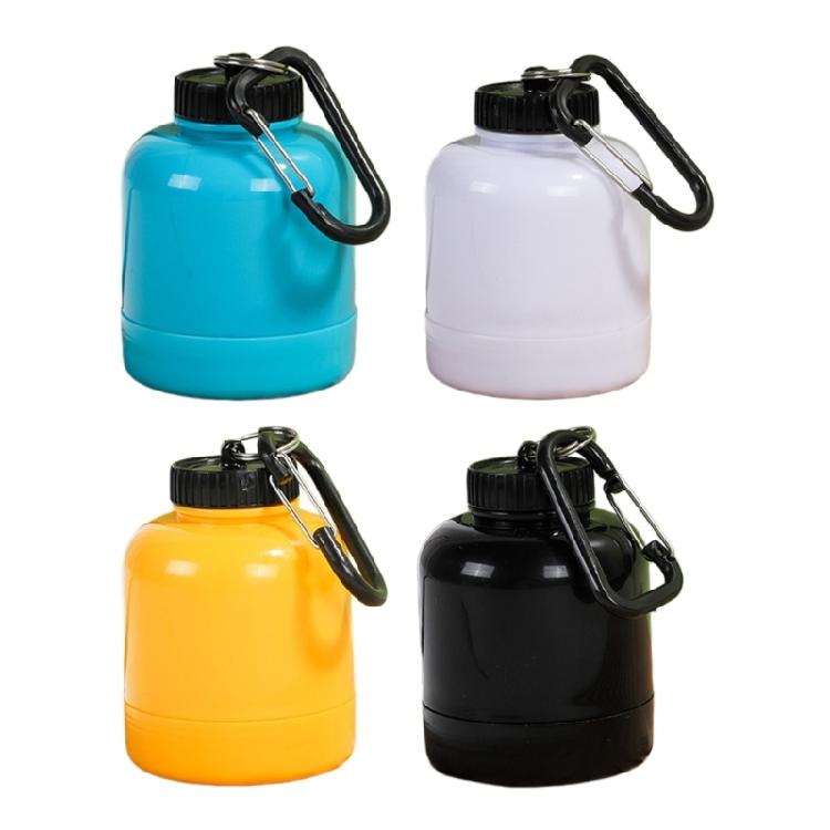 Protein Powder Jar with Carabiner Portables Shakers Cartridges, Suitable for Outdoor Sports, Gym Fitness