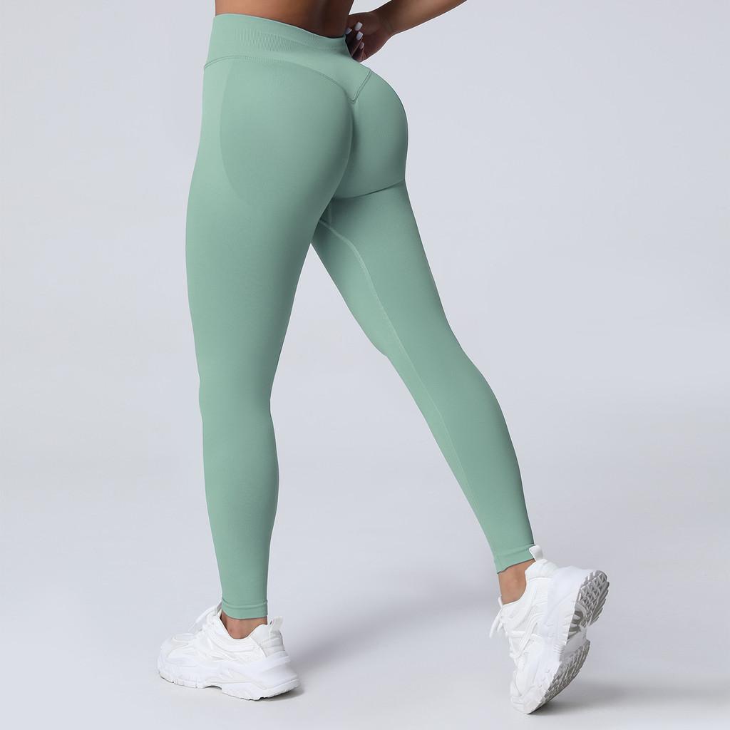 Seamless Matte High Waist Workout Leggings With Peach Lift For Yoga And Running