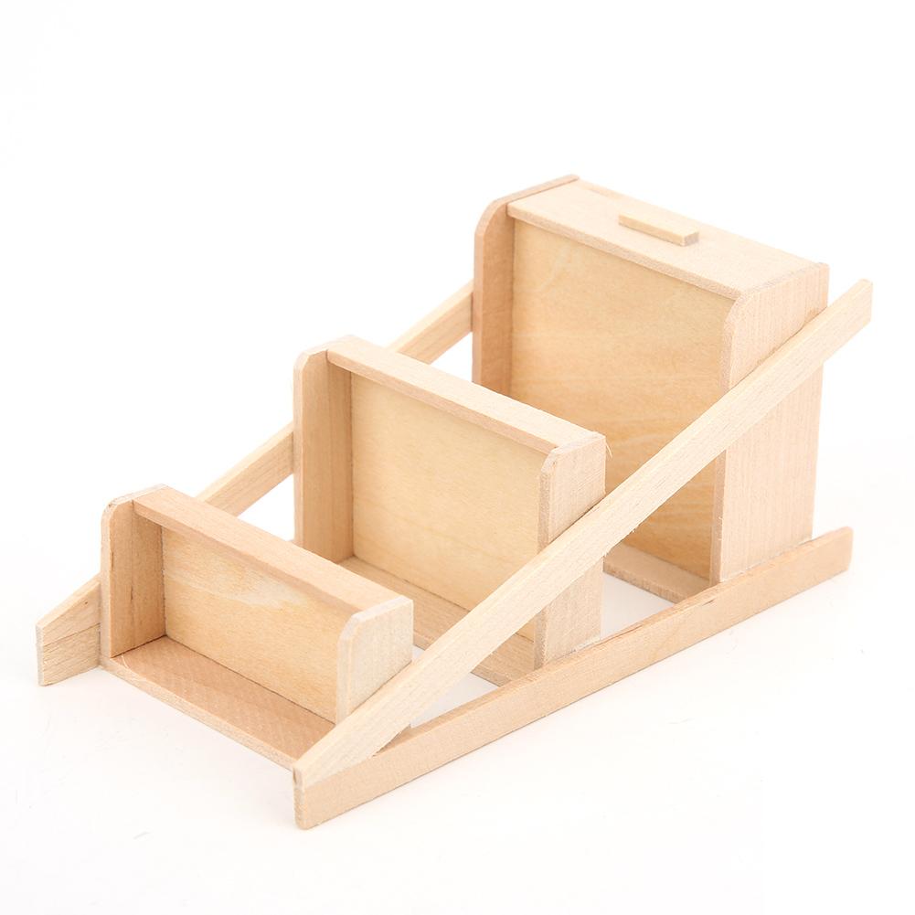 1:12 Mini Doll House Garden Decoration Wooden Simulation Miniature Flower Stand Model