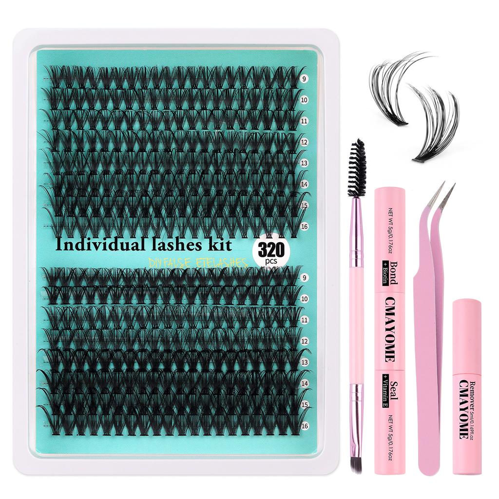 320 Clusters Beauty Lash Extension Kits Private Label Custom Logo 3d Soft Classic Custom Lashes Individual Eyelash Extensions