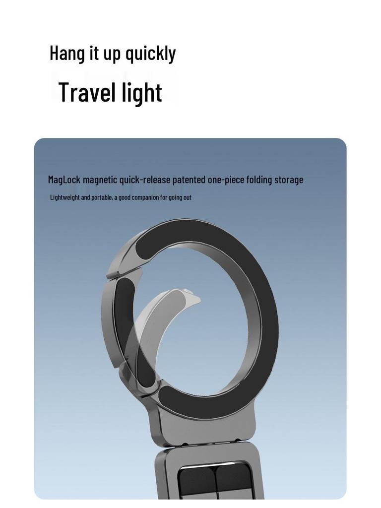 Portable Magnetic Phone Holder & Selfie Tripod Carabiner