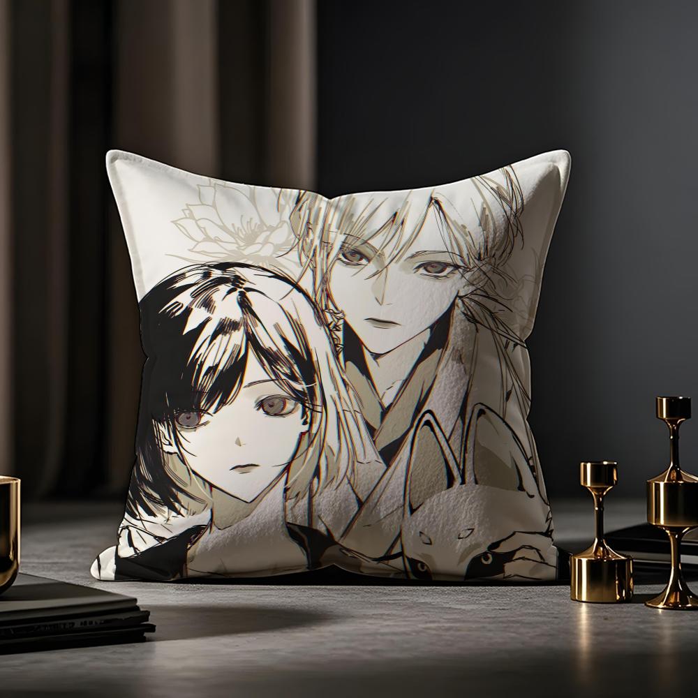 F Silent Hill F Cushion Cover Anti-dustmite Pillowcase Invisible Zipper Silky Short Plush Sofa Cushion Cover