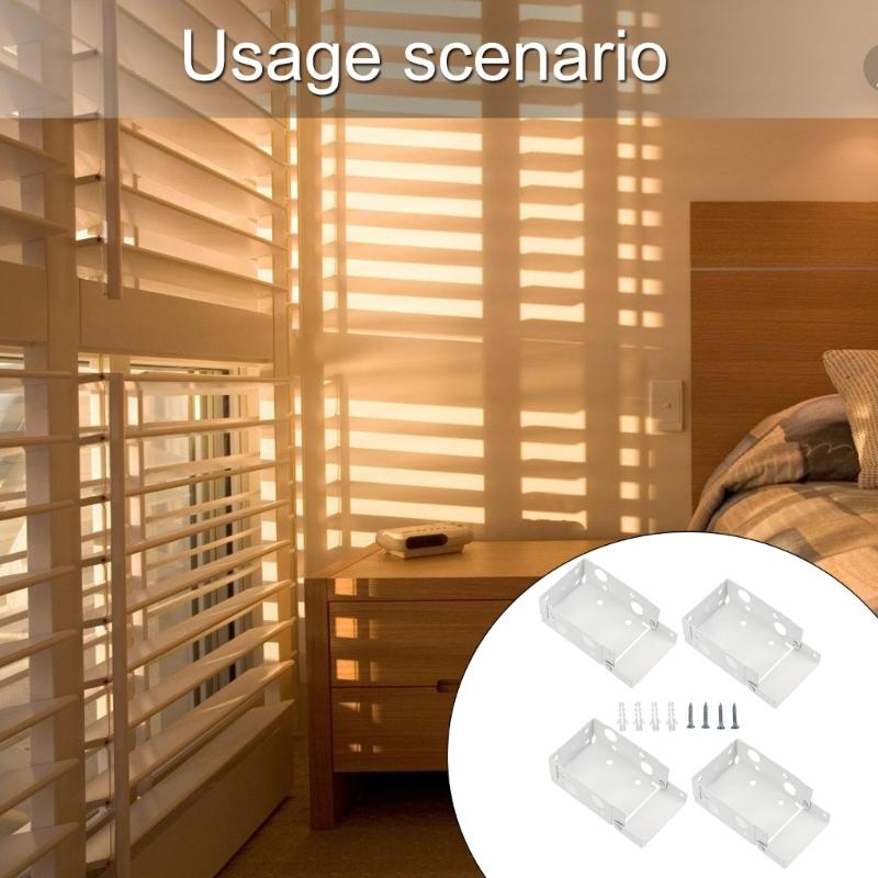 Packung mit 4 robusten Metall-Jalousiehalterungen, Schienenhalterungen für starke Rolladenmontage in Haus & Büro