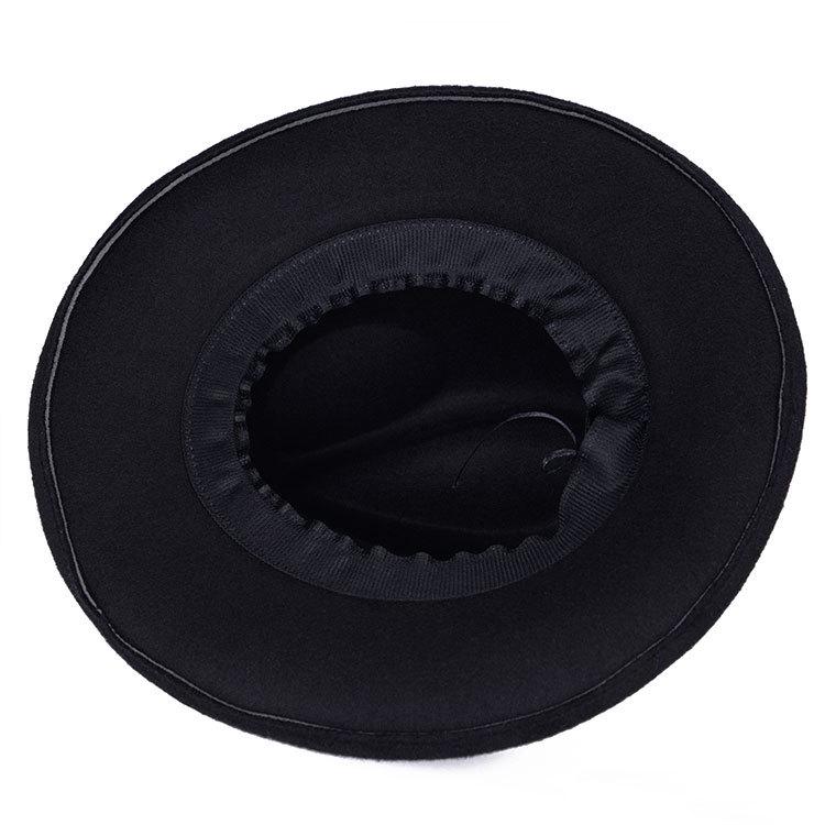 Zhen Yueqi Unisex Korean Style Jazz Fedora Hat, Wool-Blend, Wide Brim, Autumn/Winter.