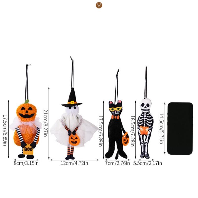 1PC Halloween Decoration Pendant Pumpkin Black Cat Ghost Skull Ghost Festival Home Party Small Pendant