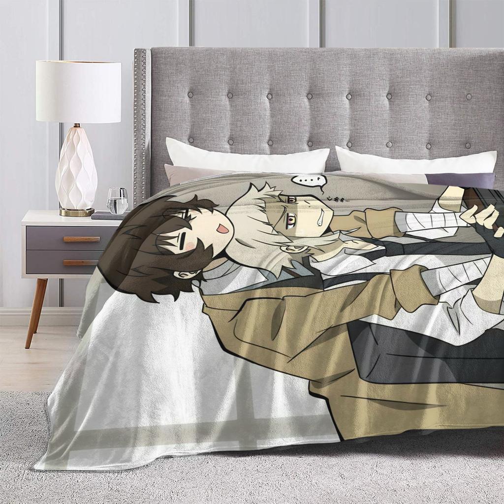 Dazai Bungo Stray Dogs Blankets Coral Fleece Plush Decoration Lightweight Thin Throw Blanket for Bedding Outdoor Bedspreads