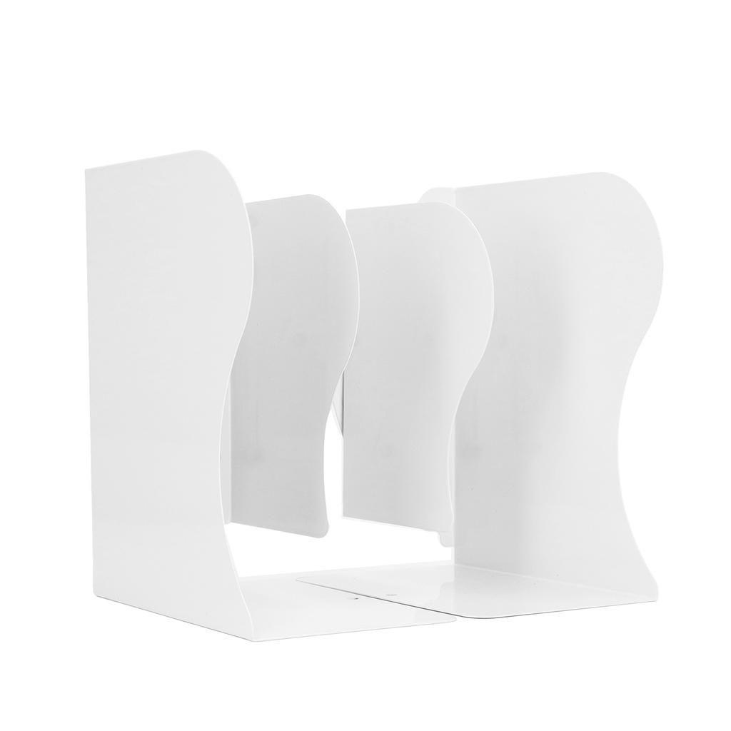 Bookends Retractable Flexible Cute Simple White Large Slim Design Metal Material Office Book