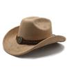 Knot Pattern Wool Felt Hat With Wide Brim For Men And Vintage Style