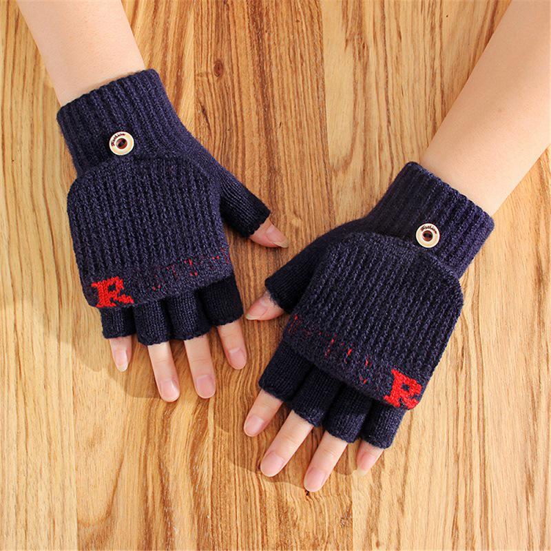 

Женские зимние вязаные шерстяные перчатки без пальцев с откидным верхом - Милые, Теплые, Защищающие от холода One Size