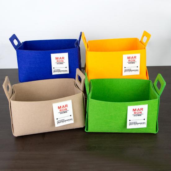 Felt Storage Basket with Handles Foldable Fabric Storage Bin Eco-Friendly Collapsible Organizer Bin for Toys Clothes Blankets Home Laundry