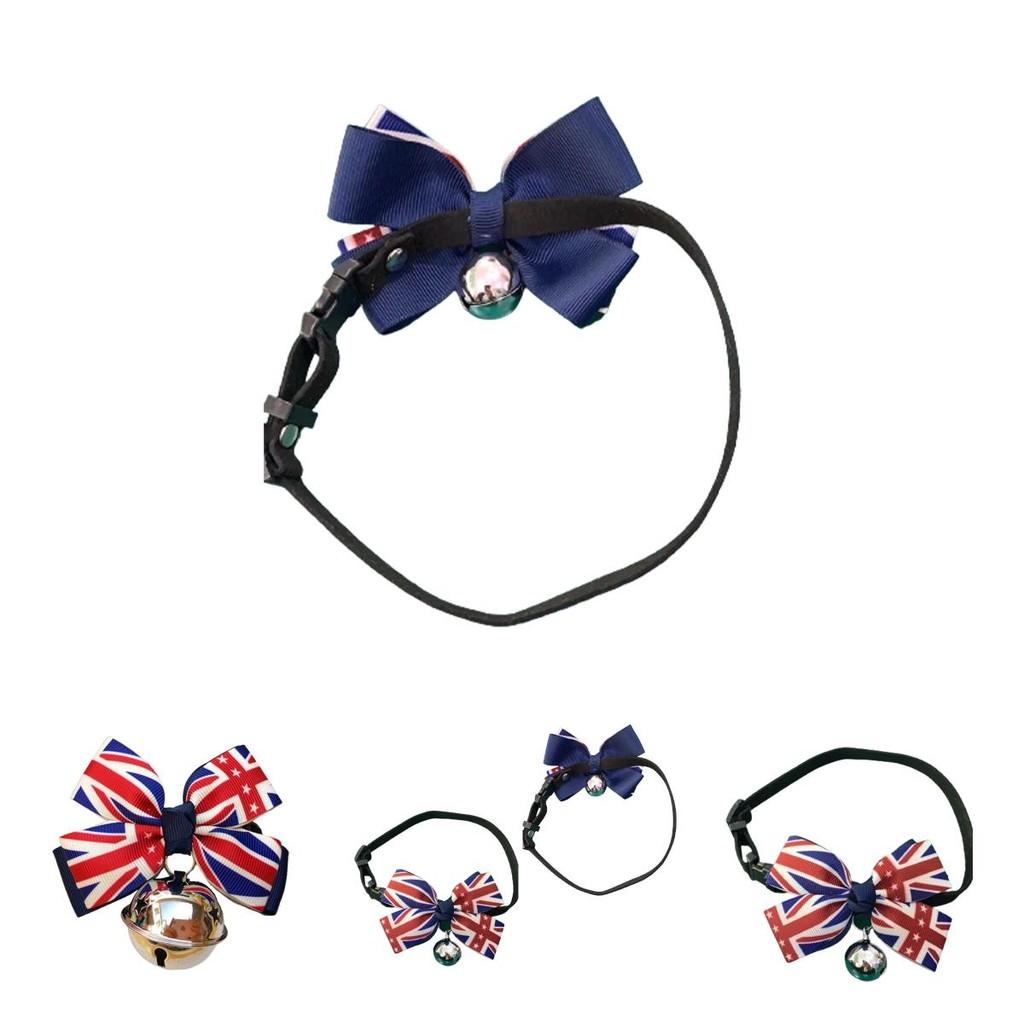Cute Pet Bell Collar With British Flag Bow Tie Perfect Gift For Dog And Cat Lovers