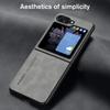 For Samsung Galaxy Z Flip6 Flip5 Flip4 Flip3 5g Luxury Vintage Sheepskin Leather Case On Flip 6 5 4 3 Men Shockproof Cover Zflip