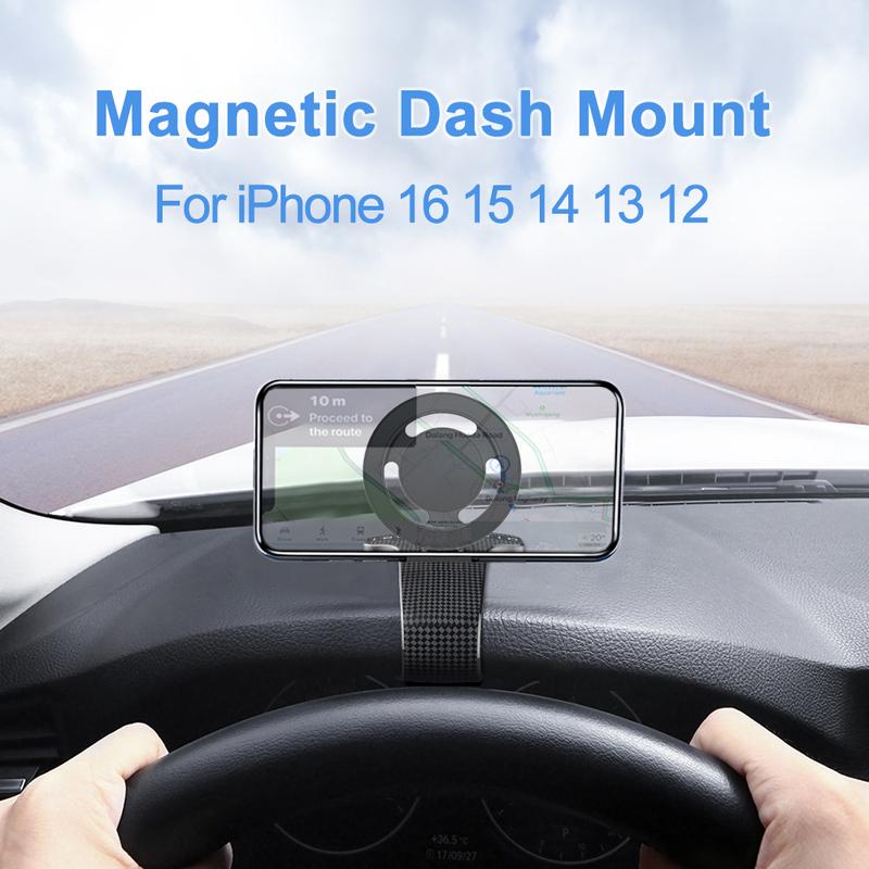 For Magsafe 360 Degree Car Dash Phone Holder for Driving Navigation Magnetic Cell Phone mount Clip on Dashboard For iPhone 16 15