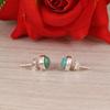 Natural Kingman Turquoise Hammered Stud Earrings.