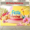 Brazilian June Festival 2D Backdrop, "Festa Junina" Floral Photo Background