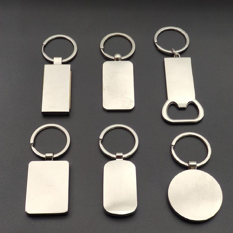 1pcs Minimalist Metal Wood Keychain Square Heart Shape Creative Car Key Ring for Men Women Unisex Accessory
