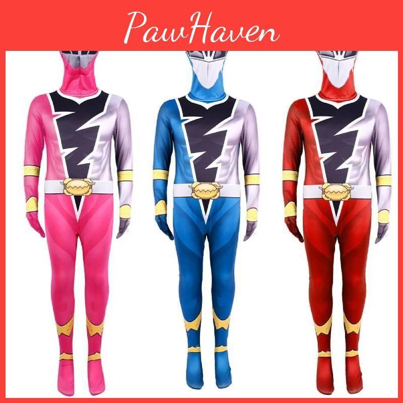 Power Morphin Mighty Rangers Costume Cosplay Dress Party Superhero Jumpsuit