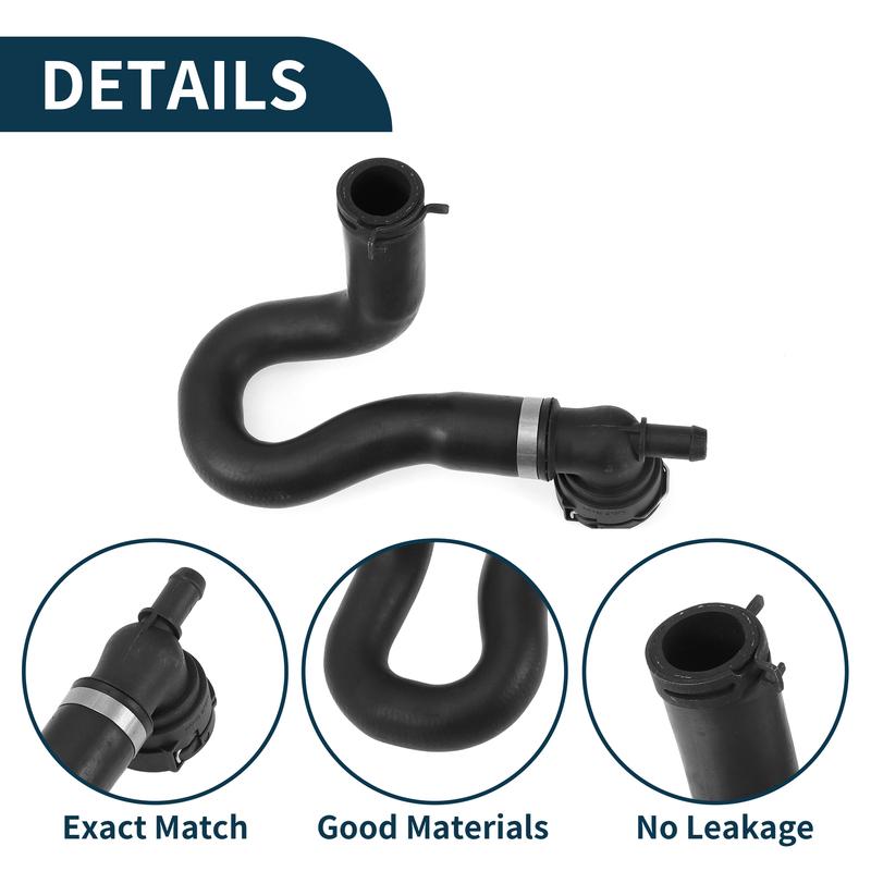 X Autohaux Car Radiator HoseNo.CV618286FC for Ford Escape 1.6L 2013-2016 Black Rubber Auto Heater Hose Water Tank Drain Pipe