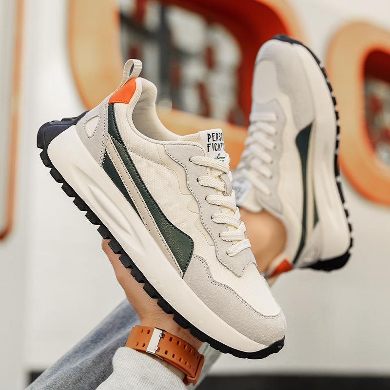 High quality leather Internet celebrity explosion platform men's shoes new mesh breathable sports casual shoes men's Forrest Gump tide shoes