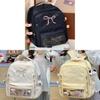 Mädchenrucksack mit gestickter Schleife und Nylon für die Schule
