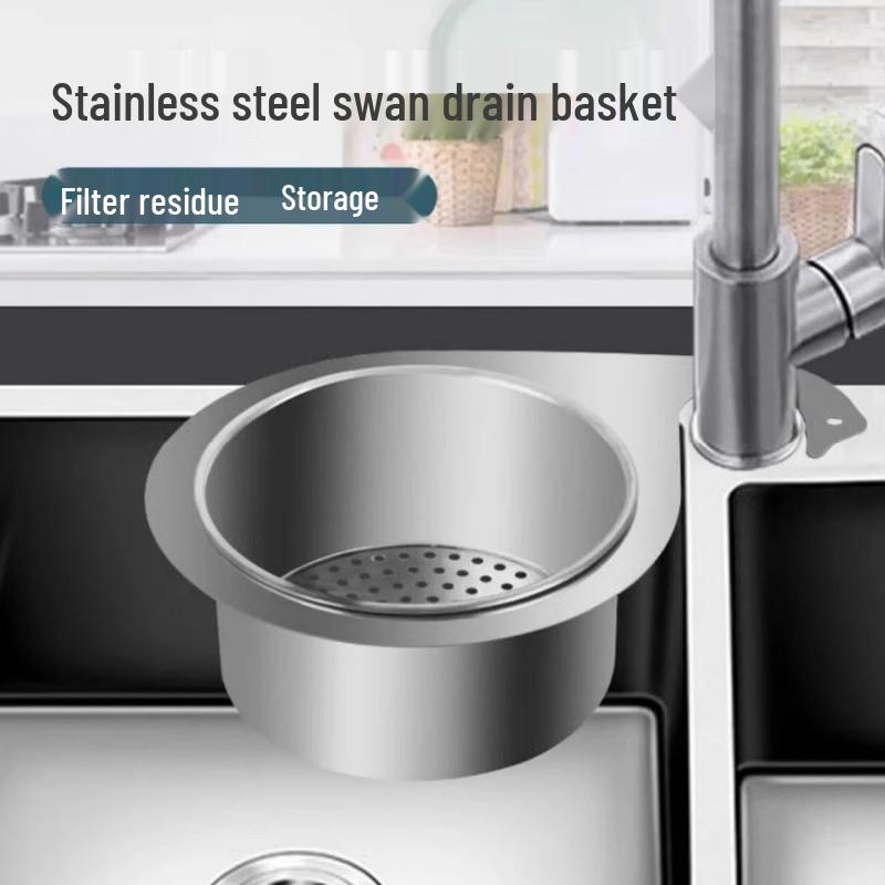 Swan Drain Basket: Stainless Steel Wet/Dry Kitchen Sink Rack