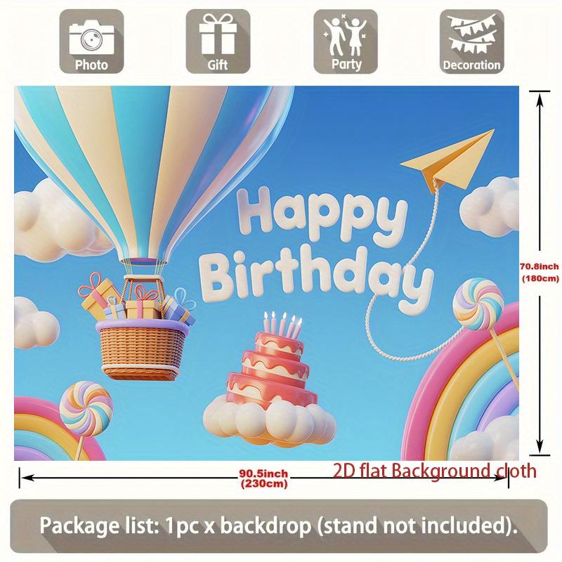 Birthday Party Backdrop Polyester Banner Photo Booth Decoration 85