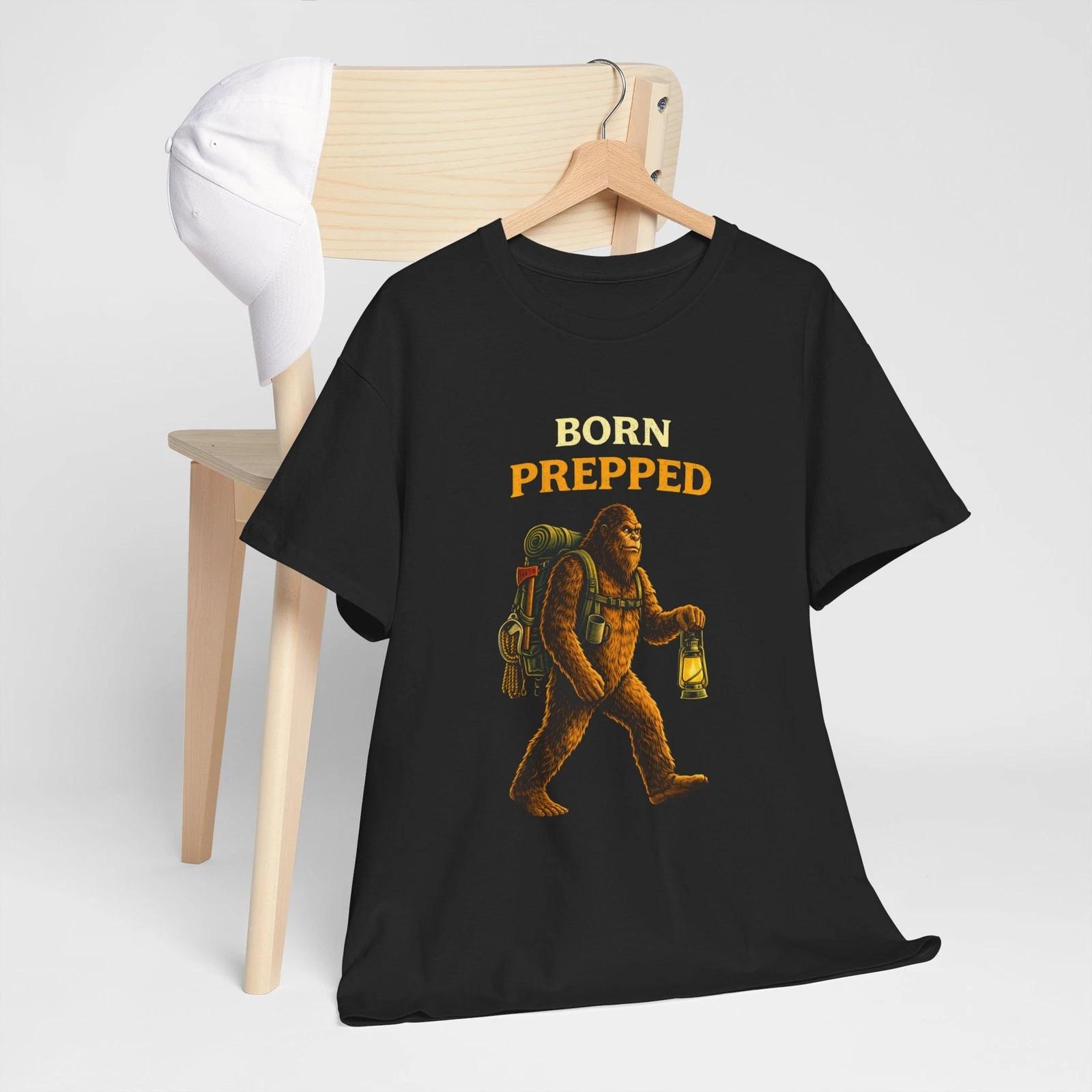 Born Prepped Bigfoot design Children s Children s T  Children s T-shirt | Camping, Survival Graphic 160