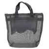 Mesh Beach Bag Quick Drying Mesh Shower Caddy Travel Toiletry Bag for Toys Pool Family Travel Vacation Dark Gray