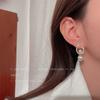 Silver Needle Twisted Diamond Pearl Earrings Simple Versatile Dinner Earrings Korean Ins Style Niche Earrings Women