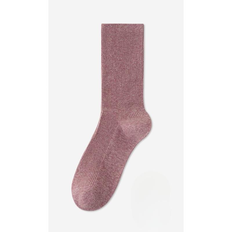 Women's Mid-calf Socks for Autumn and Winter, Boneless, Rolled-up, Pure Cotton Socks, Anti-slip, Breathable, Sweat-absorbing, Odor-proof, Pile Socks
