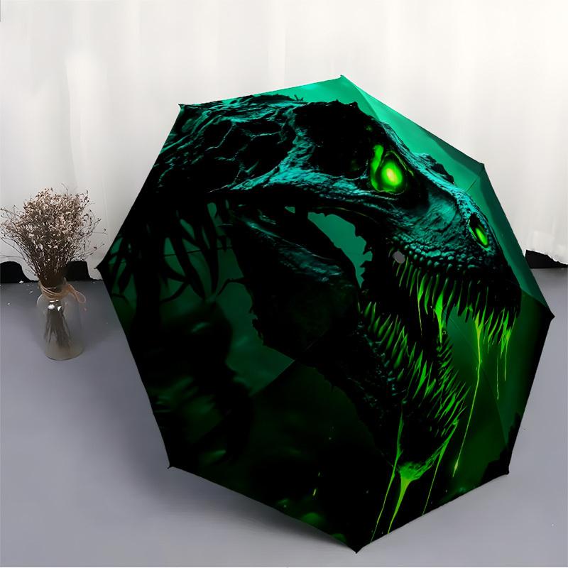 1pc Dino Automatic Folding Umbrella, Sturdy And Durable Automatic Folding Umbrella with 8 Ribs, Convenient for Outdoor Use051