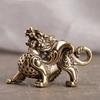 Pure Brass Ingot Lion Vintage Old Objects Home Decoration Office Desk Surface Panel Tea Ornaments Crafts Brass Ornaments