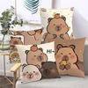 2D flat printing Cute Capybara Pillows Funny Cartoon Style Polyester pillowcase, sofa decorative cushion cov