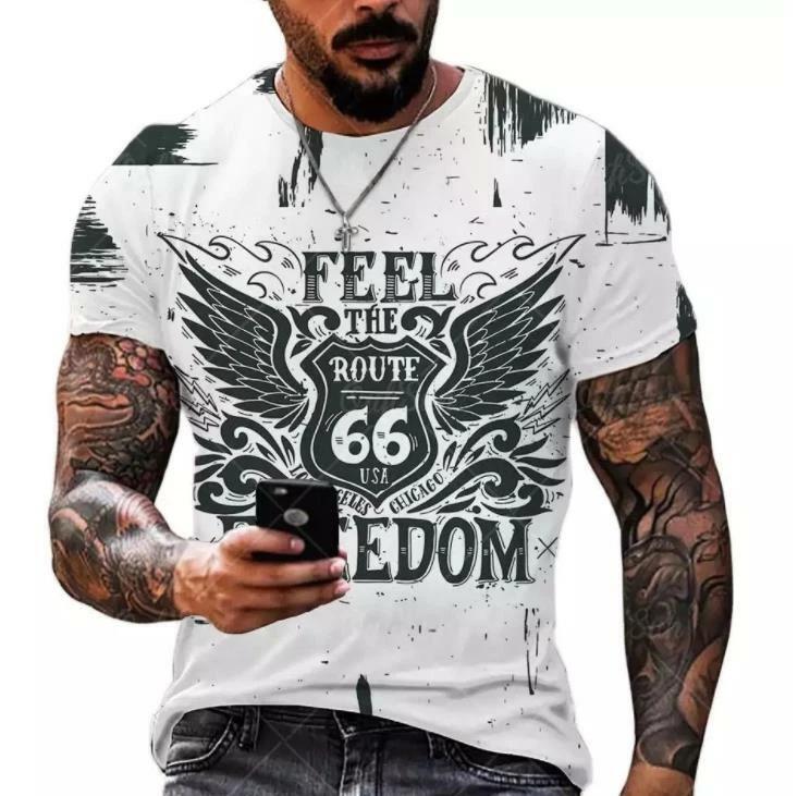 ROUTE 66 Streetwear T-Shirt Shirt Costumes Polyester 4XL