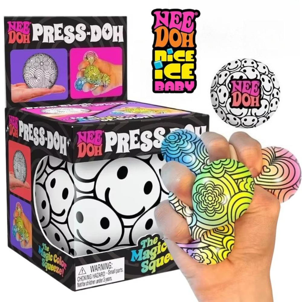 NeeDoh Color-changing Smiling Face Squeezy Ball Flour Version Stress-relieving SqueezyFunStress Relief Magic Novelty Toy Squishy