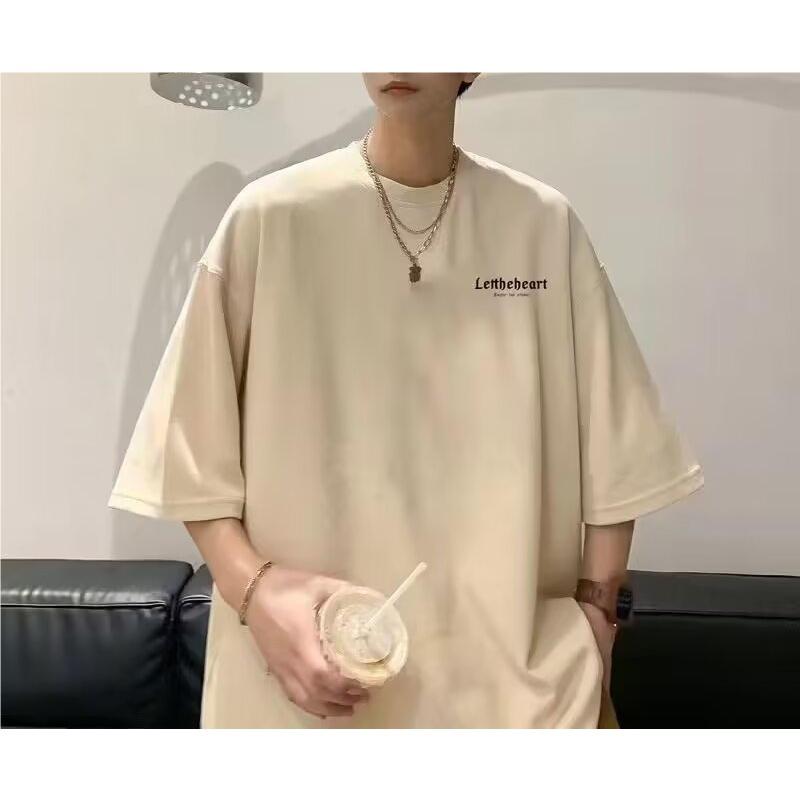 Short-sleeved T-shirt for Men, Summer New Korean Version, Trendy Brand T-shirt, Loose and Versatile, Round Neck, Half-sleeved, Simple Men's Top