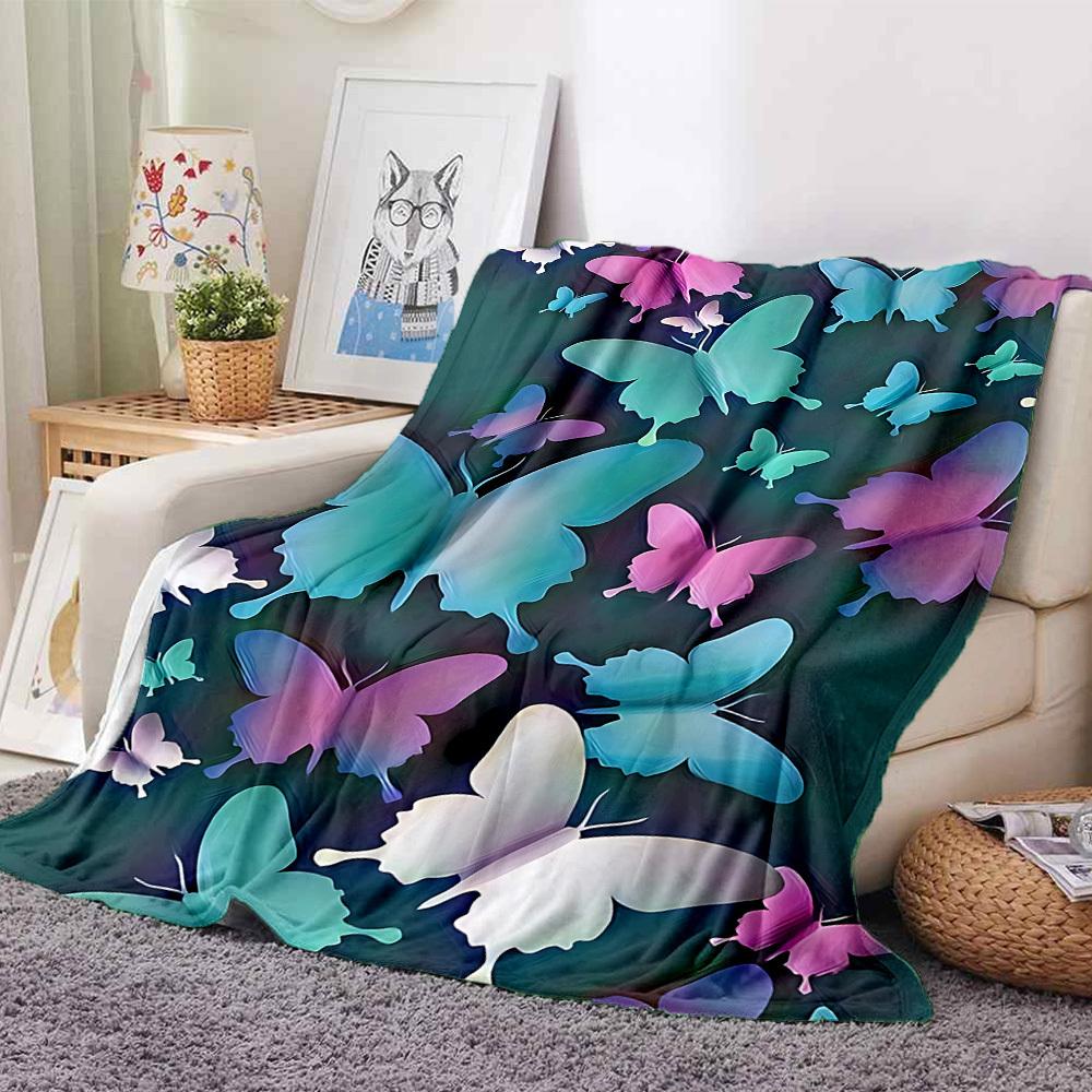 1pc Butterfly Print Blanket Warm,Perfect for Camping And Travel, Making It a Great Gift for Any Season yy250904167